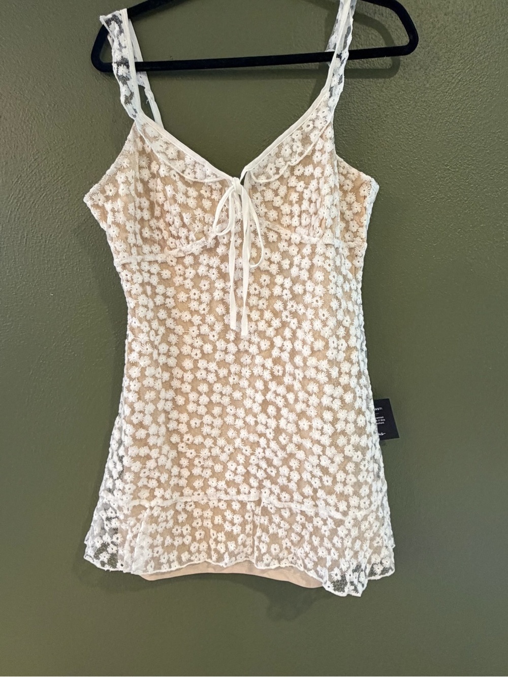 Lulu's White Daisy Lace Slip Dress